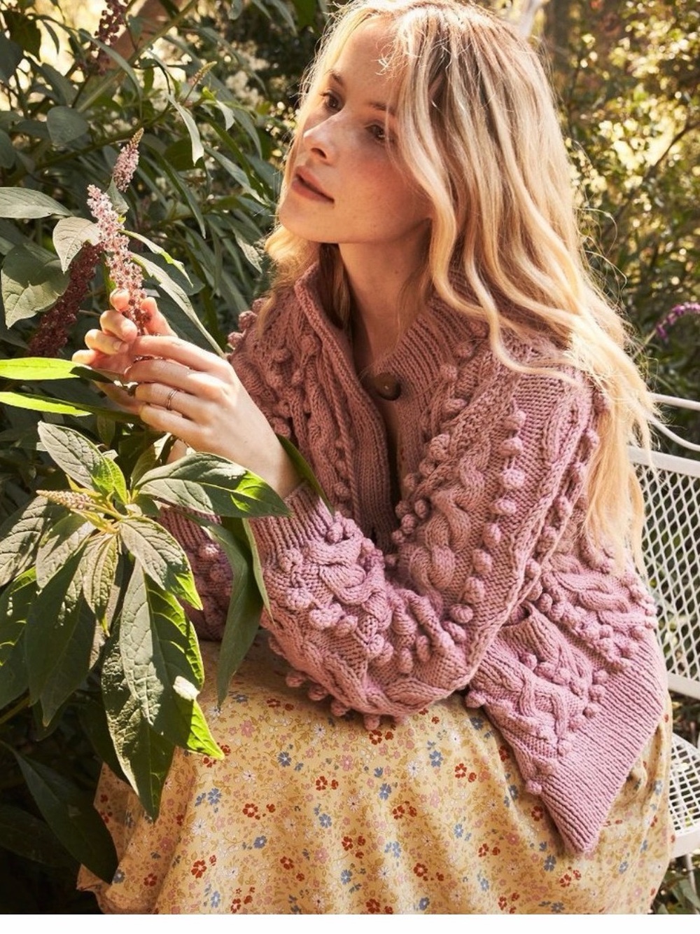 Doen Pomme sweater. Organic cotton in hibiscus xs/s